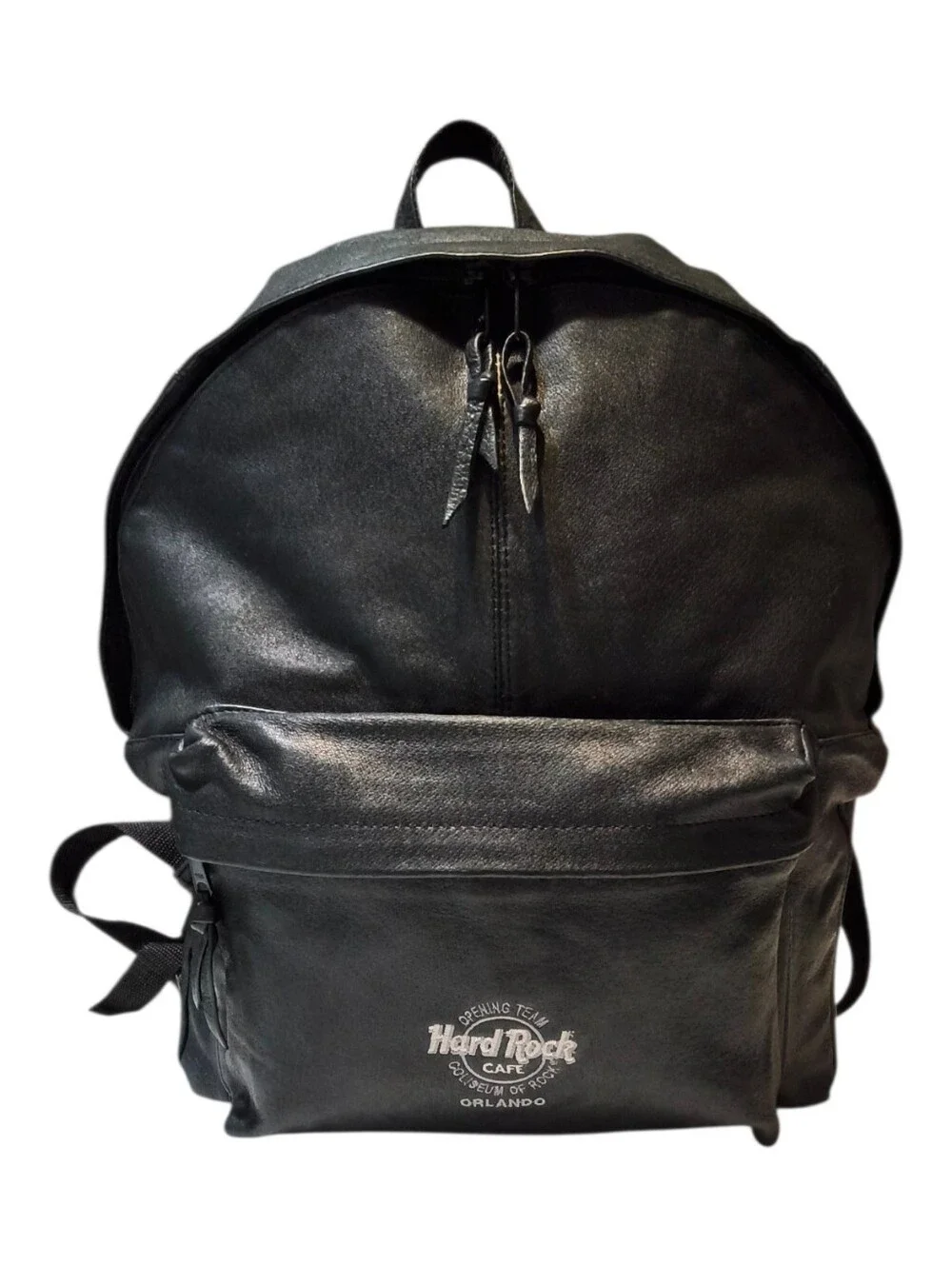 Vintage 90s Hard Rock Cafe Orlando Opening Team Staff Leather Backpack RARE